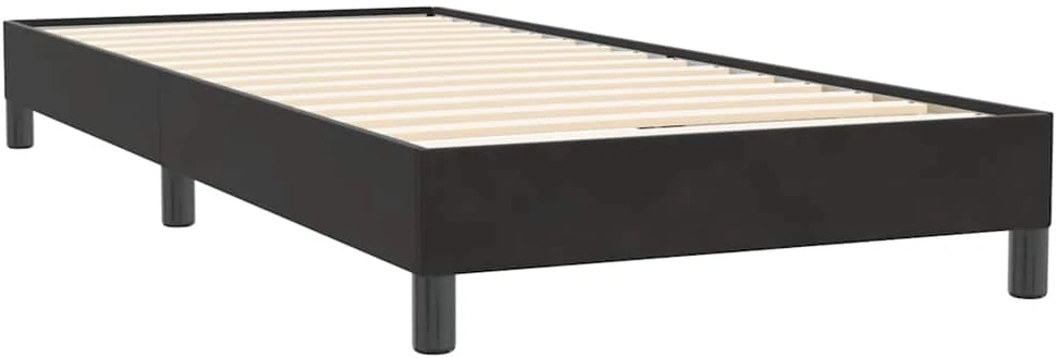Box Spring Lova be čiužinio Juoda 100x220 cm aksomas