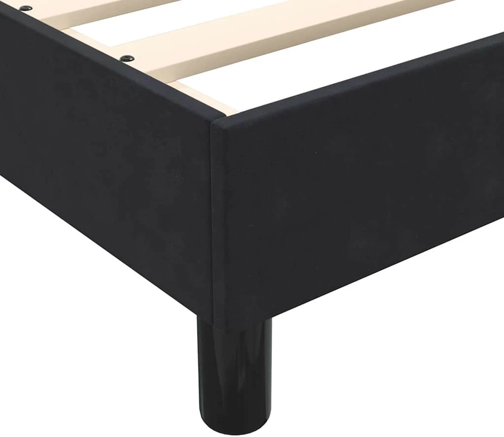 Box Spring Lova be čiužinio Juoda 80x210 cm aksomas