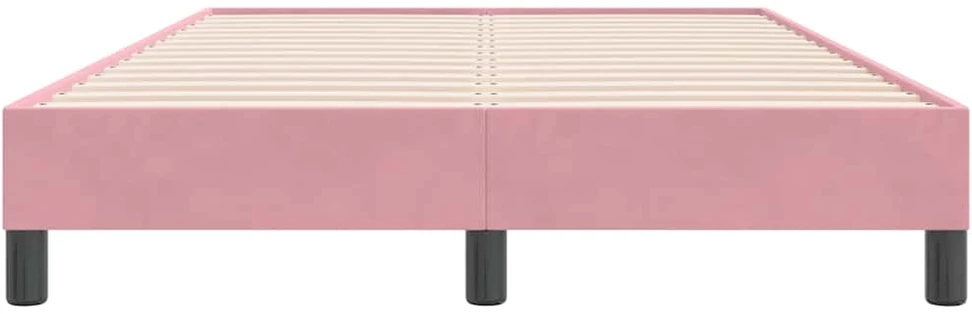 Box Spring Lova be čiužinio Rožinė 120x220 cm aksomas