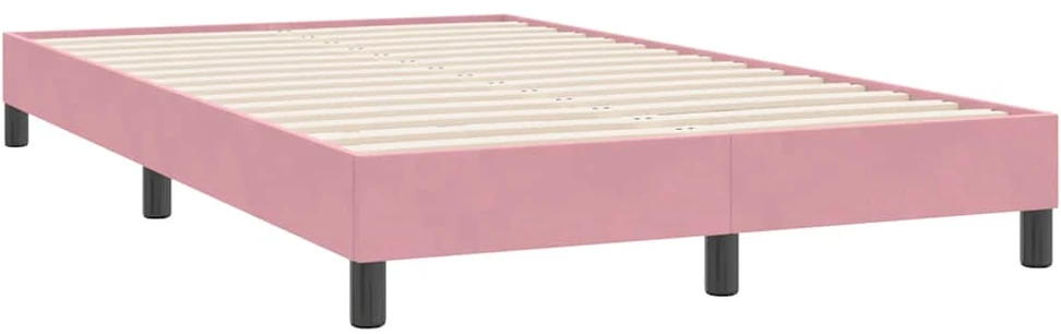 Box Spring Lova be čiužinio Rožinė 120x220 cm aksomas