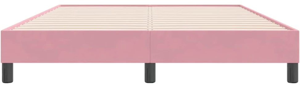 Box Spring Lova be čiužinio Rožinė 140x220 cm aksomas