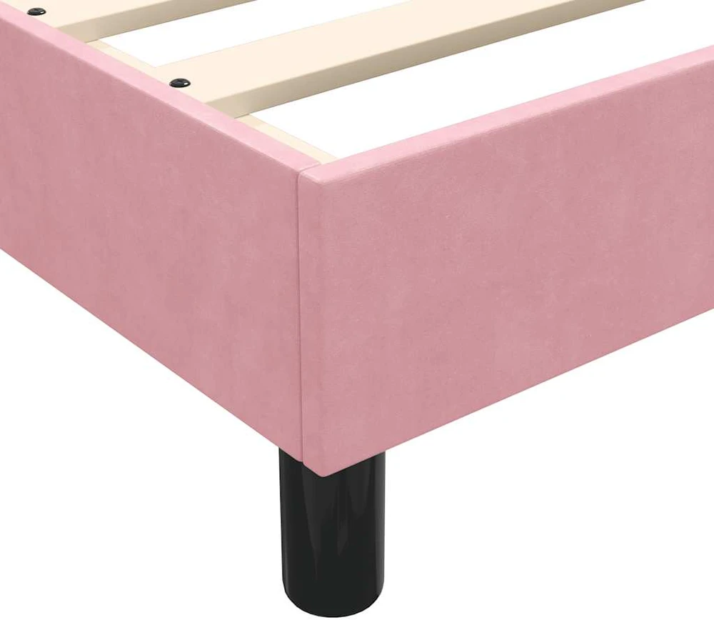 Box Spring Lova be čiužinio Rožinė 160x220 cm aksomas