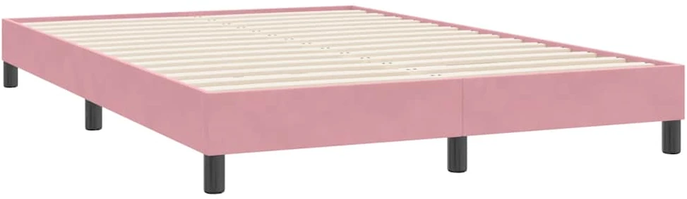 Box Spring Lova be čiužinio Rožinė 160x220 cm aksomas