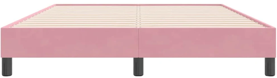 Box Spring Lova be čiužinio Rožinė 160x220 cm aksomas