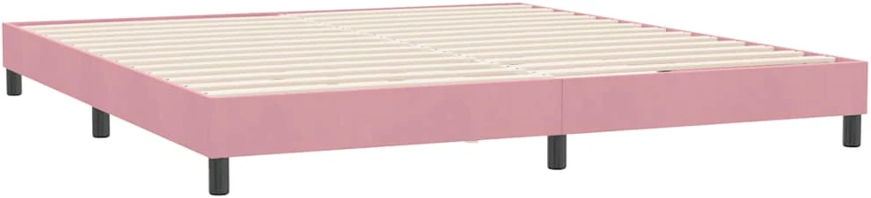 Box Spring Lova be čiužinio Rožinė 180x220 cm aksomas