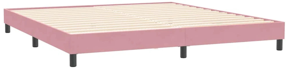 Box Spring Lova be čiužinio Rožinė 200x210 cm aksomas