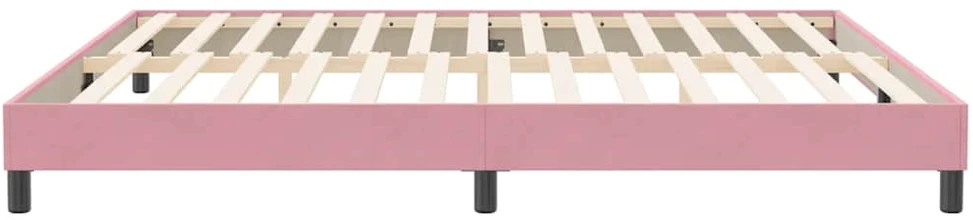 Box Spring Lova be čiužinio Rožinė 200x220 cm aksomas