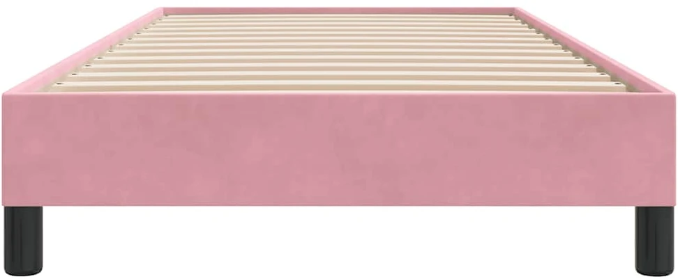 Box Spring Lova be čiužinio Rožinė 80x210 cm aksomas