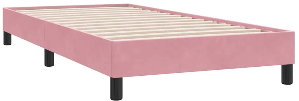 Box Spring Lova be čiužinio Rožinė 80x210 cm aksomas