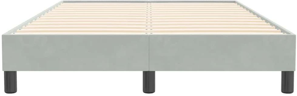 Box Spring Lova be čiužinio Šviesiai pilka 120x210 cm aksomas
