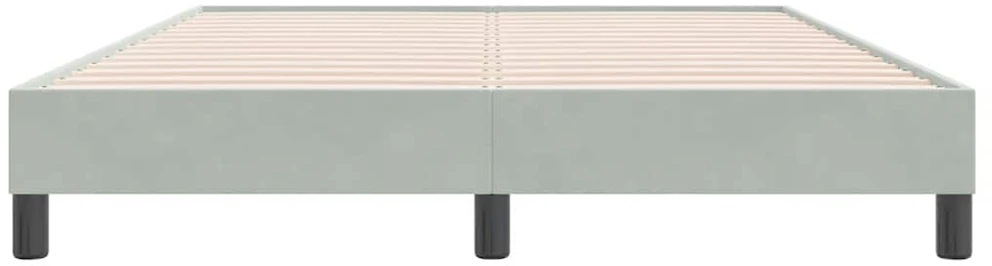 Box Spring Lova be čiužinio Šviesiai pilka 140x220 cm aksomas