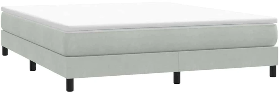 Box Spring Lova be čiužinio Šviesiai pilka 180x220 cm aksomas