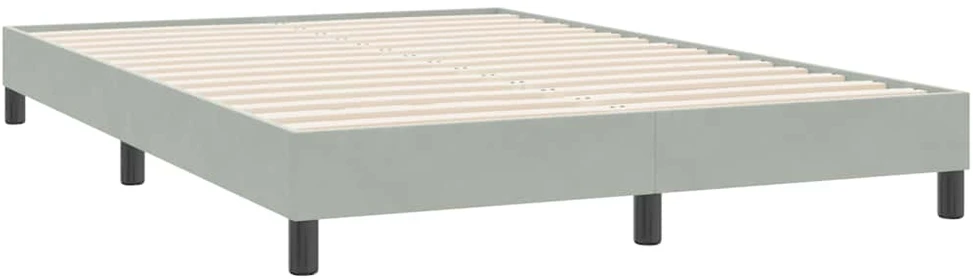 Box Spring Lova be čiužinio Šviesiai pilka 140x220 cm aksomas