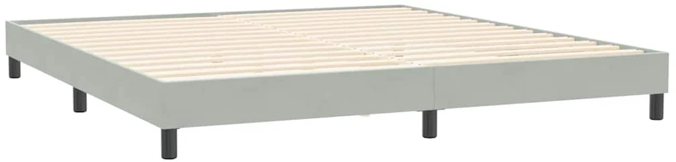 Box Spring Lova be čiužinio Šviesiai pilka 200x210 cm aksomas