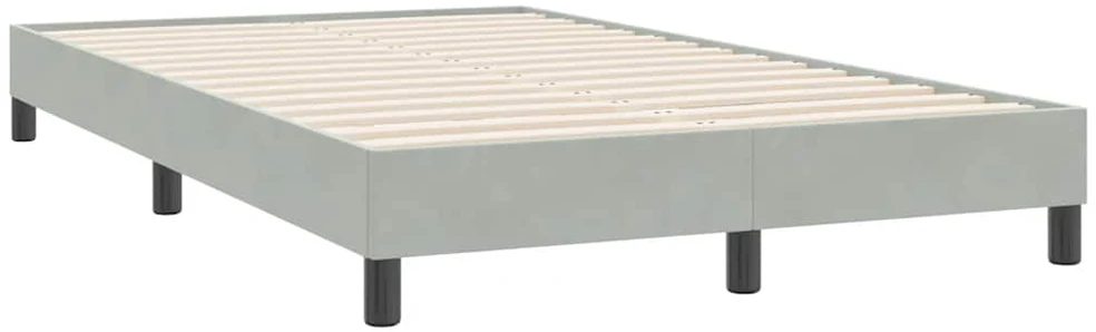 Box Spring Lova be čiužinio Šviesiai pilka 120x220 cm aksomas