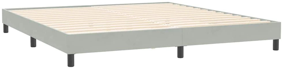 Box Spring Lova be čiužinio Šviesiai pilka 200x220 cm aksomas