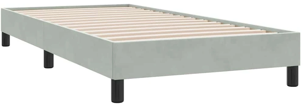 Box Spring Lova be čiužinio Šviesiai pilka 80x210 cm aksomas