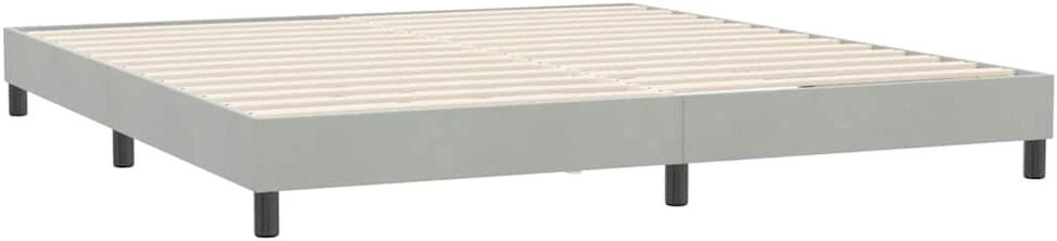 Box Spring Lova be čiužinio Šviesiai pilka 180x220 cm aksomas