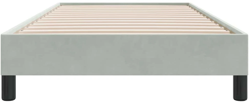 Box Spring Lova be čiužinio Šviesiai pilka 80x210 cm aksomas