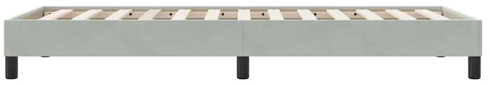 Box Spring Lova be čiužinio Šviesiai pilka 80x210 cm aksomas