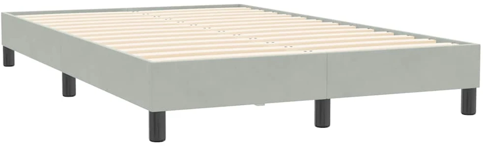 Box Spring Lova be čiužinio Šviesiai pilka 120x210 cm aksomas