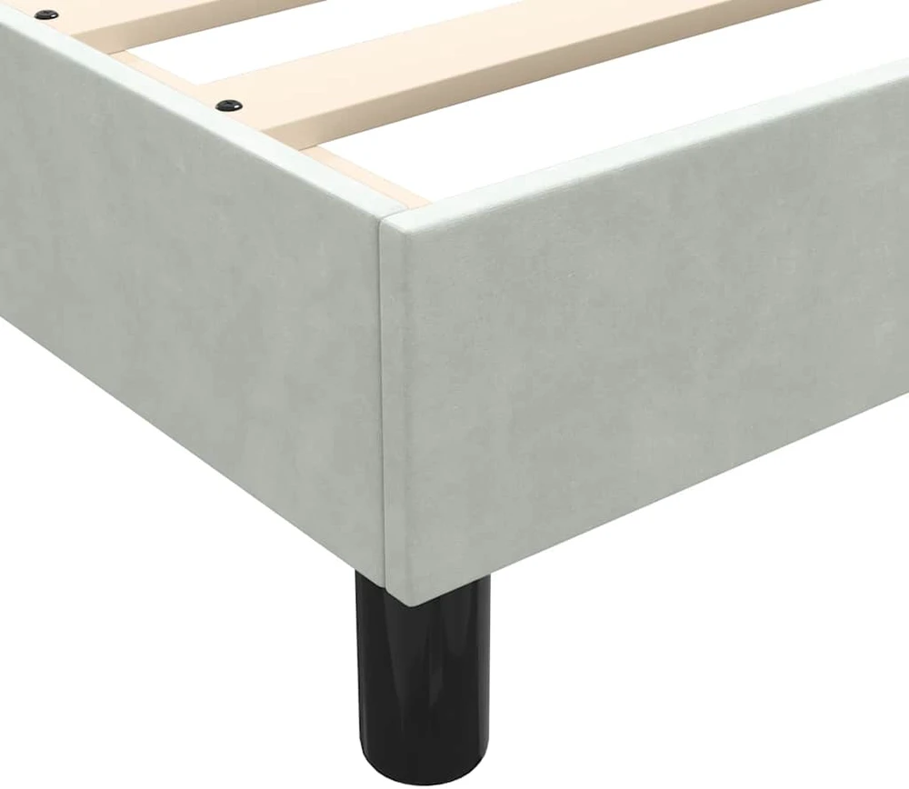 Box Spring Lova be čiužinio Šviesiai pilka 200x210 cm aksomas