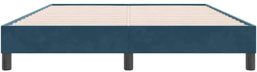 Box Spring Lova be čiužinio Tamsiai mėlyna 140x220 cm aksomas