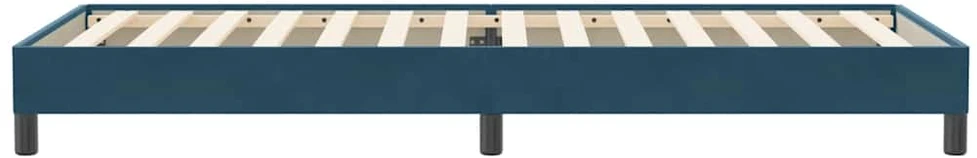 Box Spring Lova be čiužinio Tamsiai mėlyna 100x220 cm aksomas