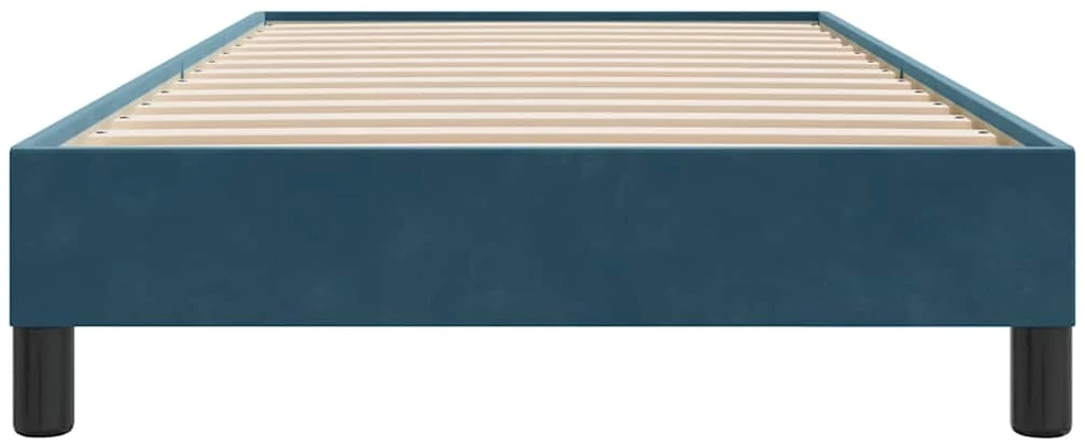 Box Spring Lova be čiužinio Tamsiai mėlyna 90x210 cm aksomas