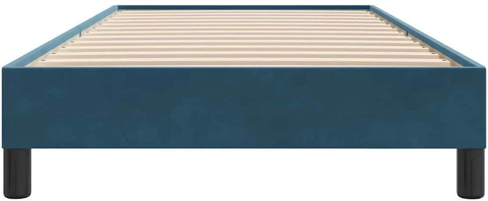 Box Spring Lova be čiužinio Tamsiai mėlyna 100x210 cm aksomas