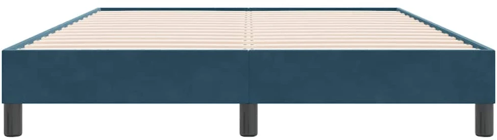 Box Spring Lova be čiužinio Tamsiai mėlyna 160x220 cm aksomas