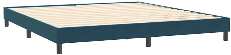 Box Spring Lova be čiužinio Tamsiai mėlyna 200x220 cm aksomas