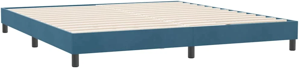 Box Spring Lova be čiužinio Tamsiai mėlyna 180x220 cm aksomas