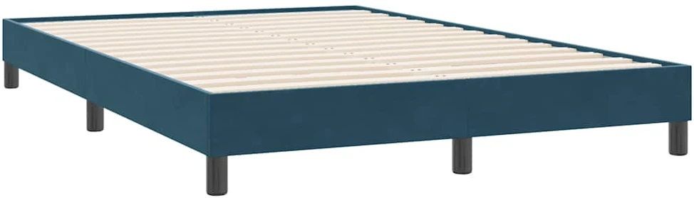 Box Spring Lova be čiužinio Tamsiai mėlyna 160x220 cm aksomas