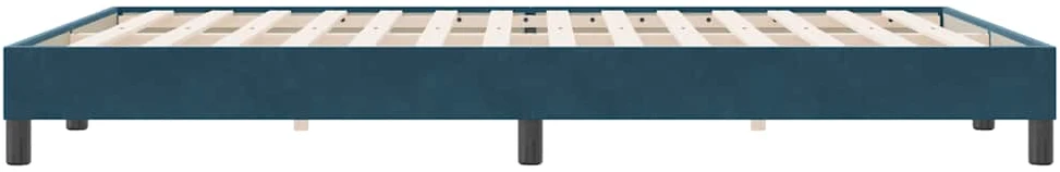 Box Spring Lova be čiužinio Tamsiai mėlyna 160x220 cm aksomas