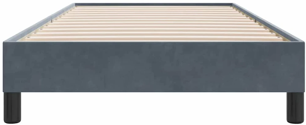 Box Spring Lova be čiužinio Tamsiai pilka 80x210 cm aksomas