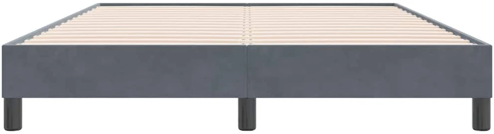 Box Spring Lova be čiužinio Tamsiai pilka 140x220 cm aksomas