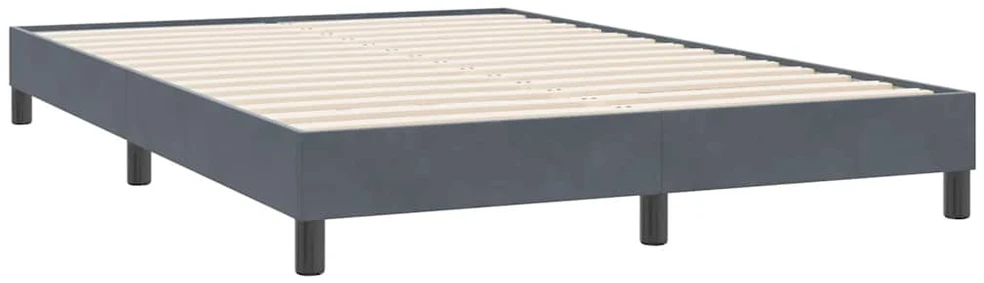 Box Spring Lova be čiužinio Tamsiai pilka 160x220 cm aksomas