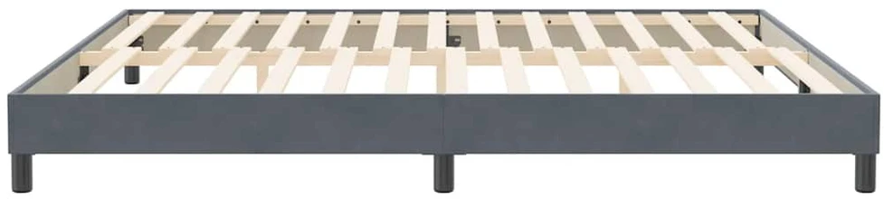 Box Spring Lova be čiužinio Tamsiai pilka 200x220 cm aksomas