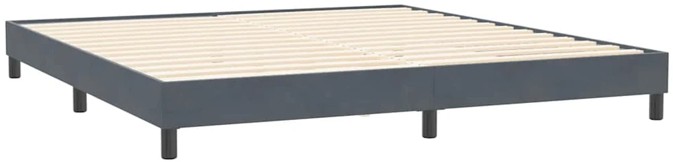 Box Spring Lova be čiužinio Tamsiai pilka 200x210 cm aksomas