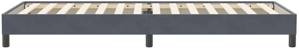 Box Spring Lova be čiužinio Tamsiai pilka 100x220 cm aksomas