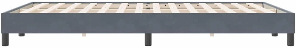 Box Spring Lova be čiužinio Tamsiai pilka 160x220 cm aksomas