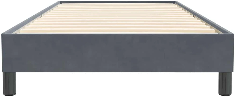 Box Spring Lova be čiužinio Tamsiai pilka 100x220 cm aksomas
