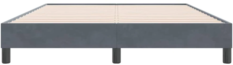 Box Spring Lova be čiužinio Tamsiai pilka 160x220 cm aksomas