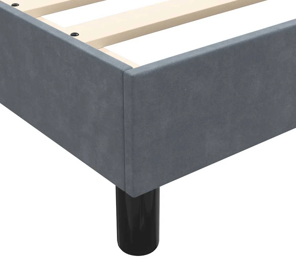 Box Spring Lova be čiužinio Tamsiai pilka 200x210 cm aksomas