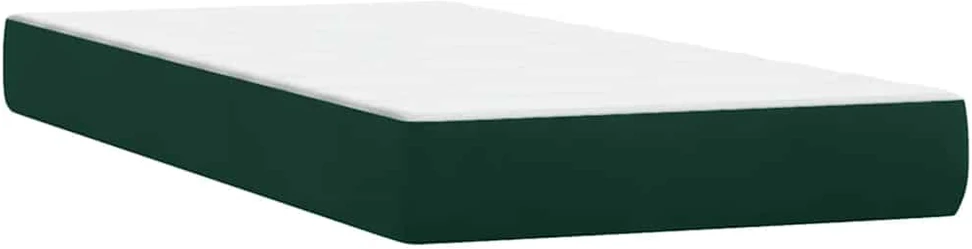 Box Spring Lova be čiužinio Tamsiai žalia 200x220 cm aksomas
