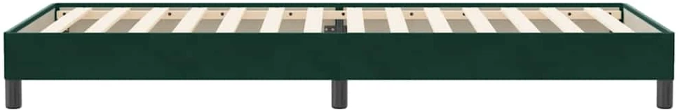 Box Spring Lova be čiužinio Tamsiai žalia 100x220 cm aksomas