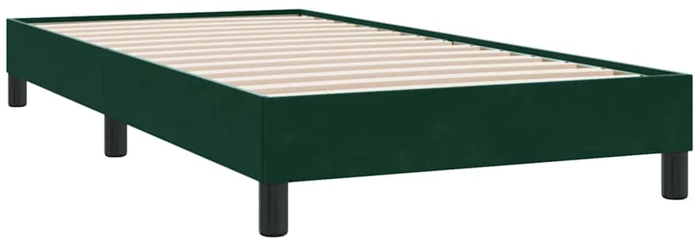 Box Spring Lova be čiužinio Tamsiai žalia 200x220 cm aksomas