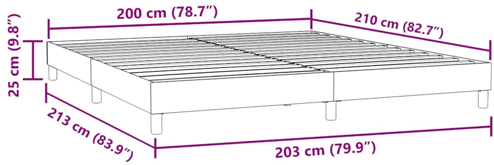 Box Spring Lova be čiužinio Tamsiai žalia 200x210 cm aksomas