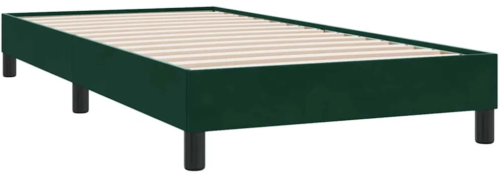 Box Spring Lova be čiužinio Tamsiai žalia 80x210 cm aksomas